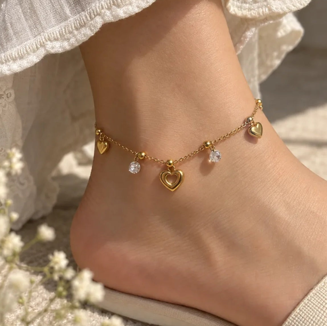 Heart Anti Tarnish Anklet